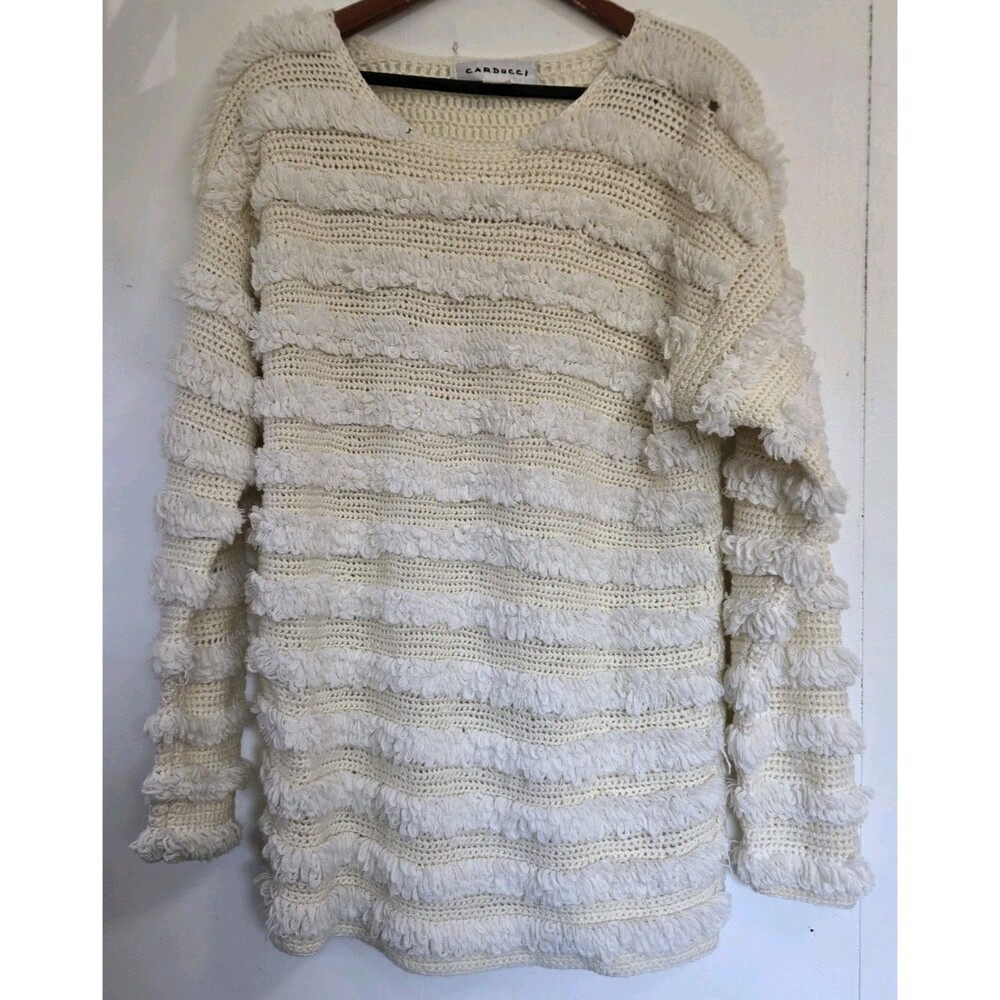 Vintage Carducci Sweater Womens L Chunky Knit 80s Statement Retro Quiet Luxury